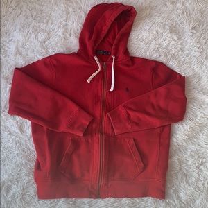 Red Polo Ralph Lauren Zip-Up Hoodie